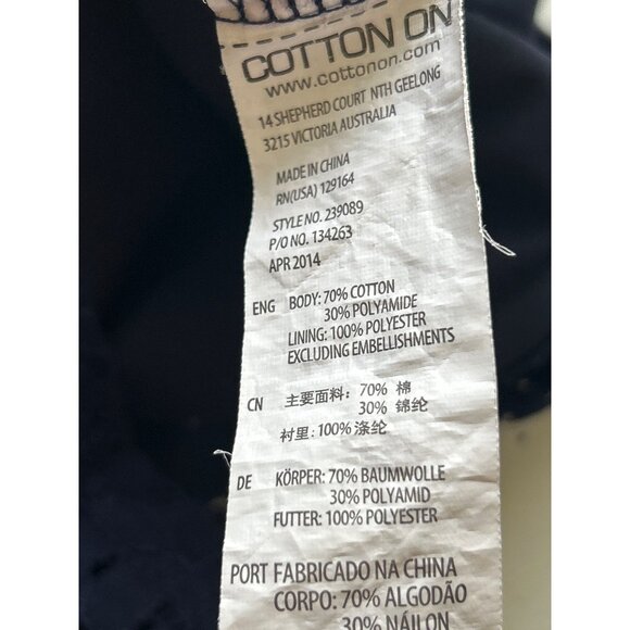 Cotton On Navy Sleeveless Lace Overlay Shift Mini Dress Womens Size L - Picture 5 of 11